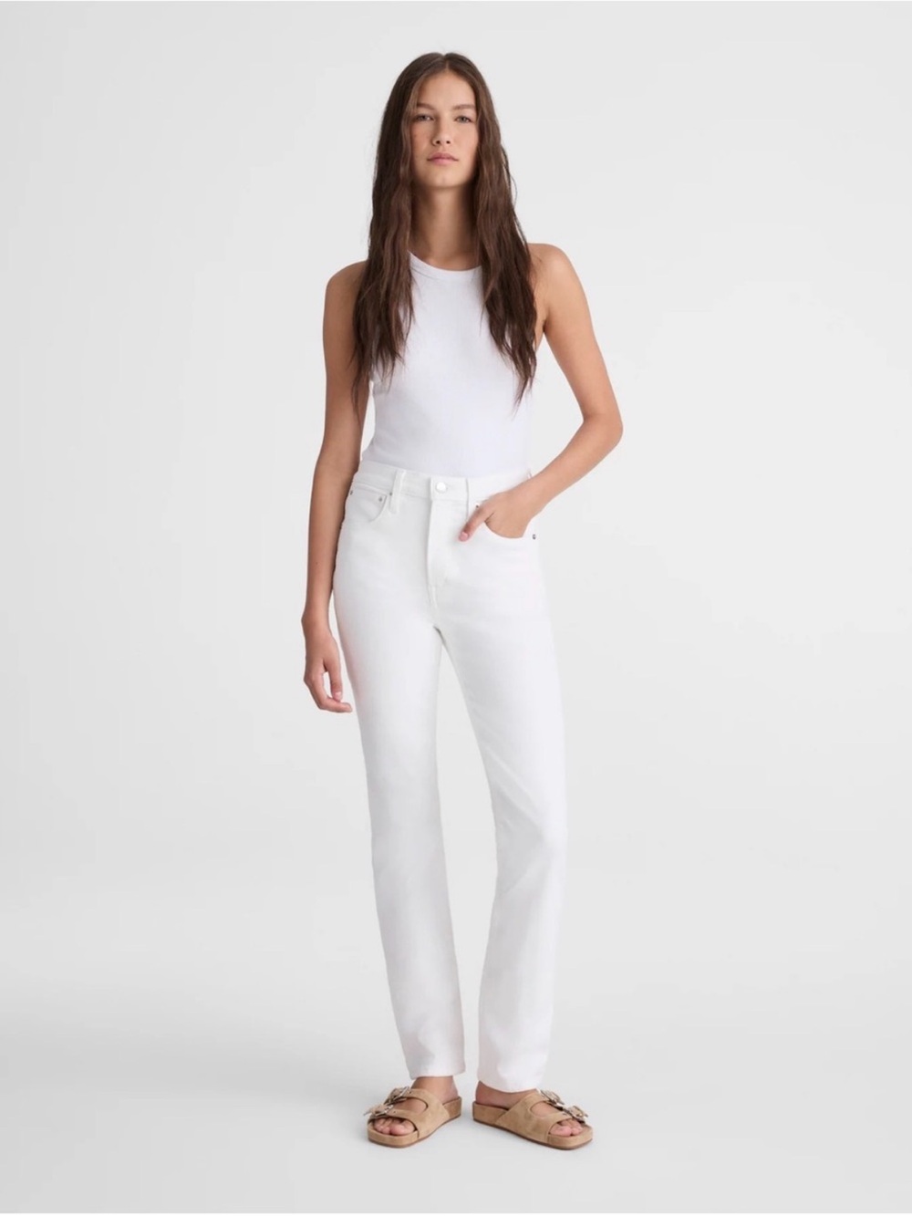 Madewell The Pencil Jean in Denim OA481 White NWT Size 31S Super Stretch